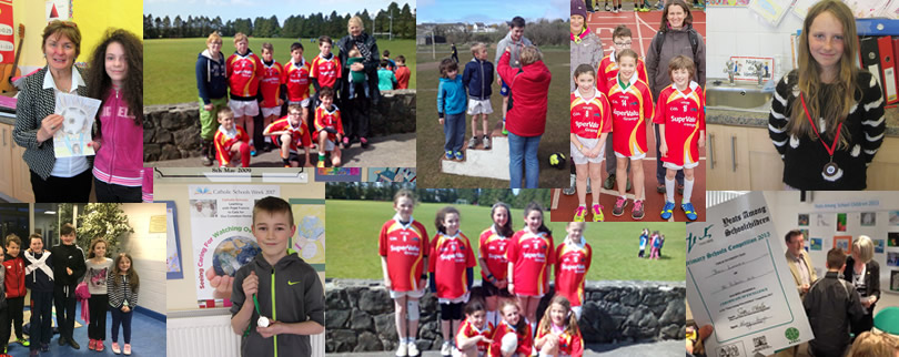 Pupils at St. Aidans NS Ballintrillick receiving awards