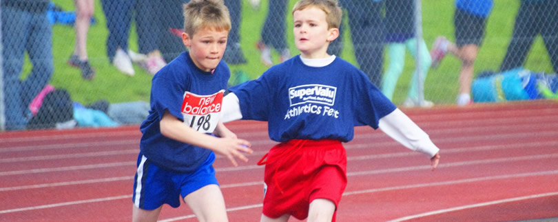 2 boys from St. Aidans Ballintrillick competing in running race in Sligo