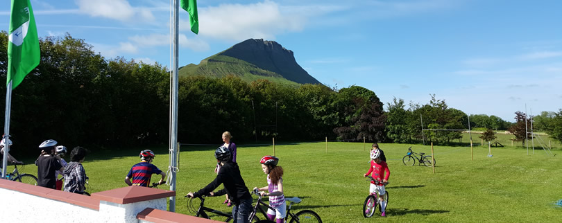 Pupils at St.Aidans School Ballintrillick learning how to ride a bicycle more safely